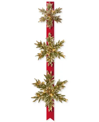 National Tree Company Triple Snowflake Door Decor Piece With 100 Battery-Operated Twinkle Led Lights