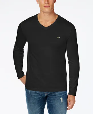Lacoste Men's V-Neck Casual Long Sleeve Jersey T-Shirt