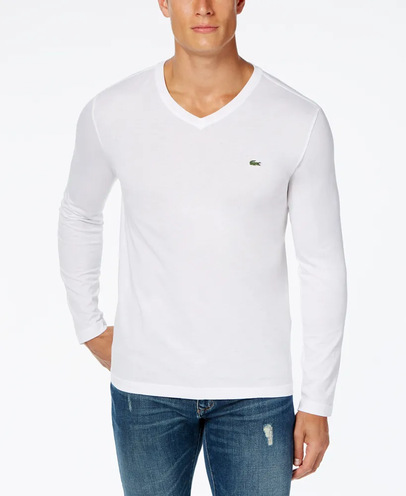 Lacoste Men's V-Neck Casual Long Sleeve Jersey T-Shirt