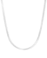 14k White Gold Necklace, 18" Flat Herringbone Chain (1