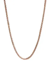 14k Rose Gold Necklace, 20" Wheat Chain (9/10mm)