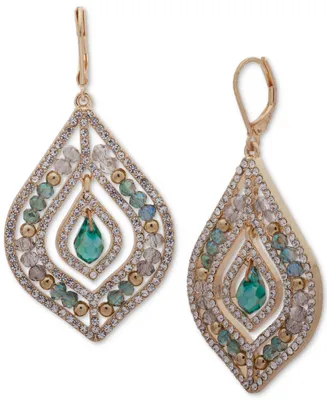 lonna & lilly Pave Stone Beaded Chandelier Earrings