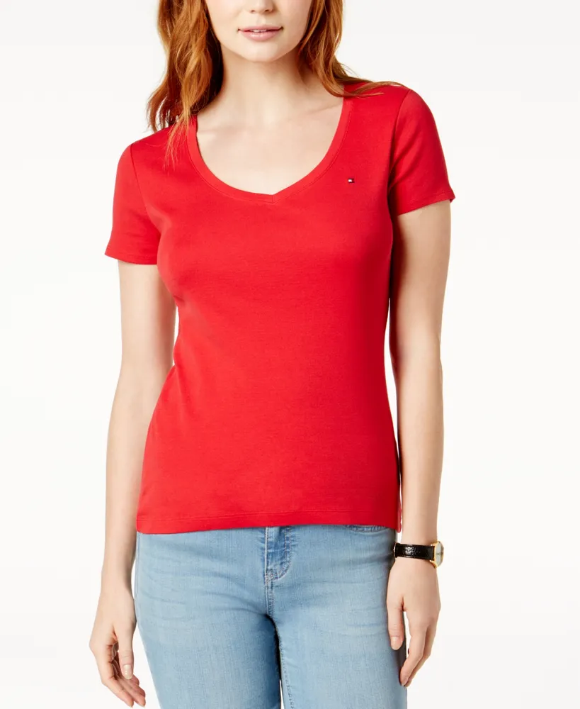 Tommy Hilfiger Women's V-Neck T-Shirt, Created for Macy's