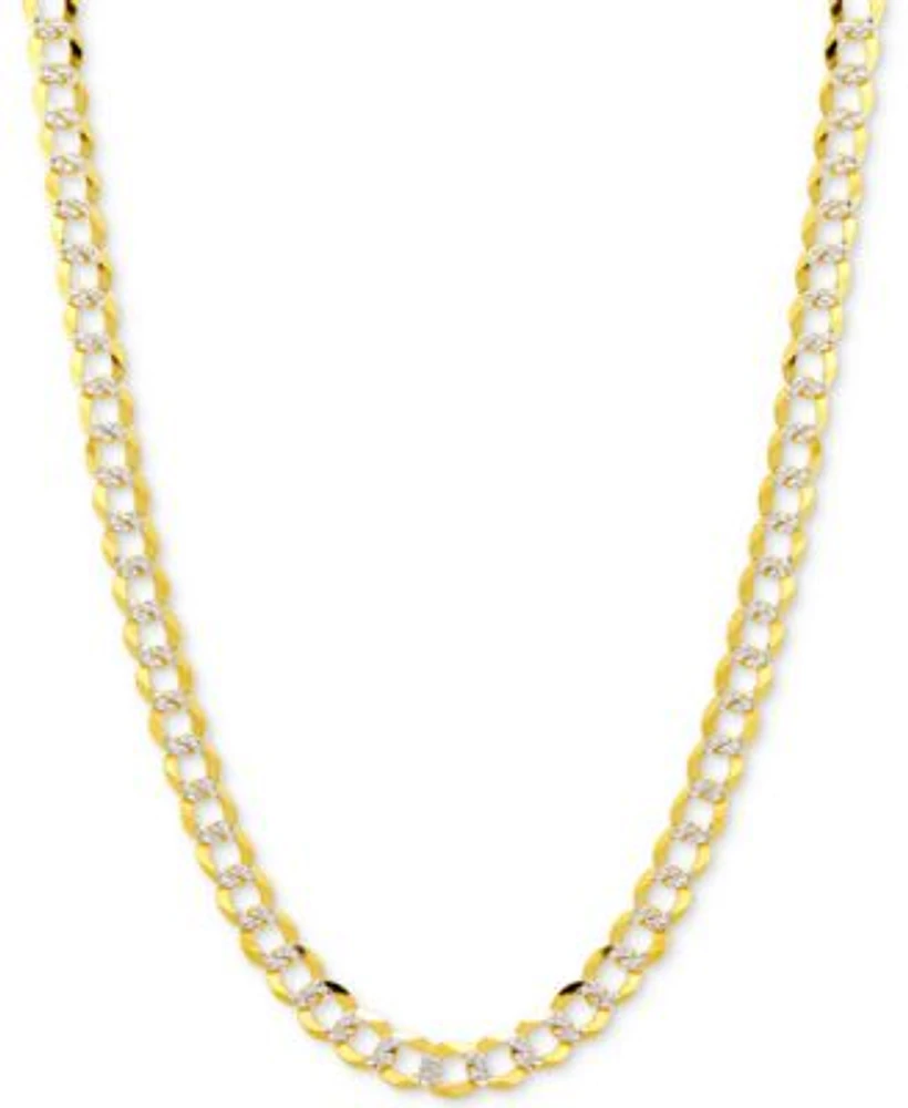 Italian Gold Two Tone Open Curb Link Chain Necklace Collection 3 5 8mm In 14k Gold White Gold