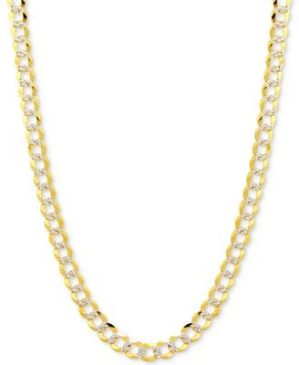 Italian Gold Two Tone Open Curb Link Chain Necklace Collection 3 5 8mm In 14k Gold White Gold