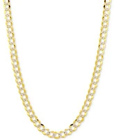 Italian Gold Two Tone Open Curb Link Chain Necklace Collection 3 5 8mm In 14k Gold White Gold