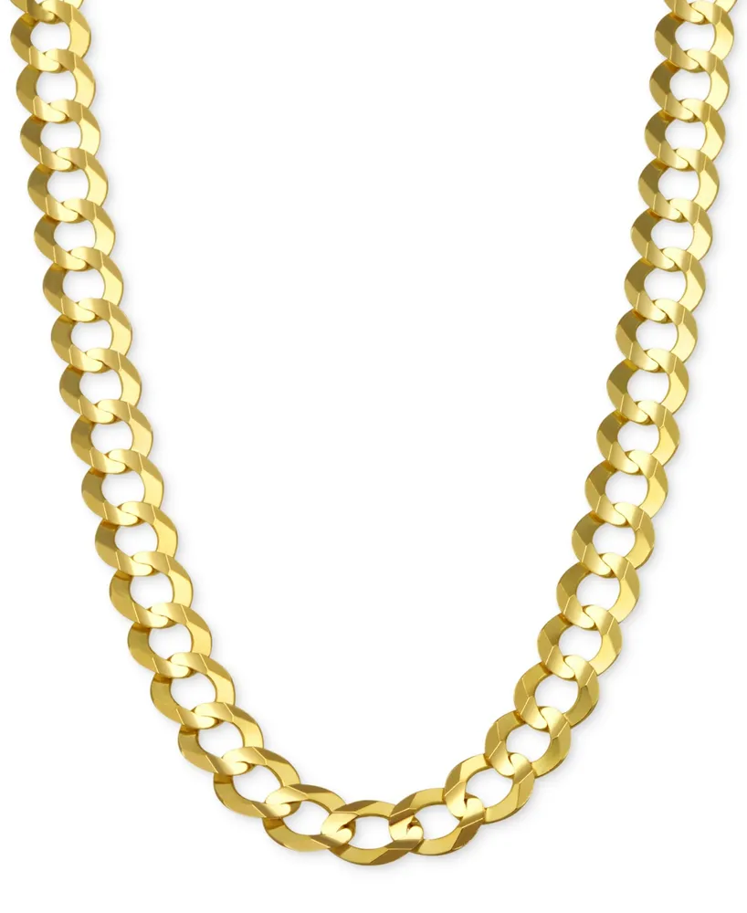 30" Open Curb Link Chain Necklace (7mm) in Solid 14k Gold