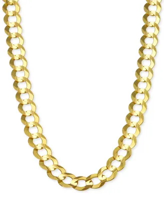 30" Open Curb Link Chain Necklace (7mm) in Solid 14k Gold