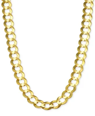 22" Open Curb Link Chain Necklace (7mm) in Solid 14k Gold