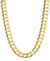 22" Open Curb Link Chain Necklace (7mm) in Solid 14k Gold