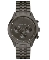 Caravelle Designed by Bulova Men's Chronograph Gunmetal Stainless Steel Bracelet Watch 41mm
