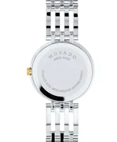 Movado Women's Swiss Esperanza Diamond (1/4 ct. t.w.) Two-Tone Pvd Stainless Steel Bracelet Watch 28mm - Two