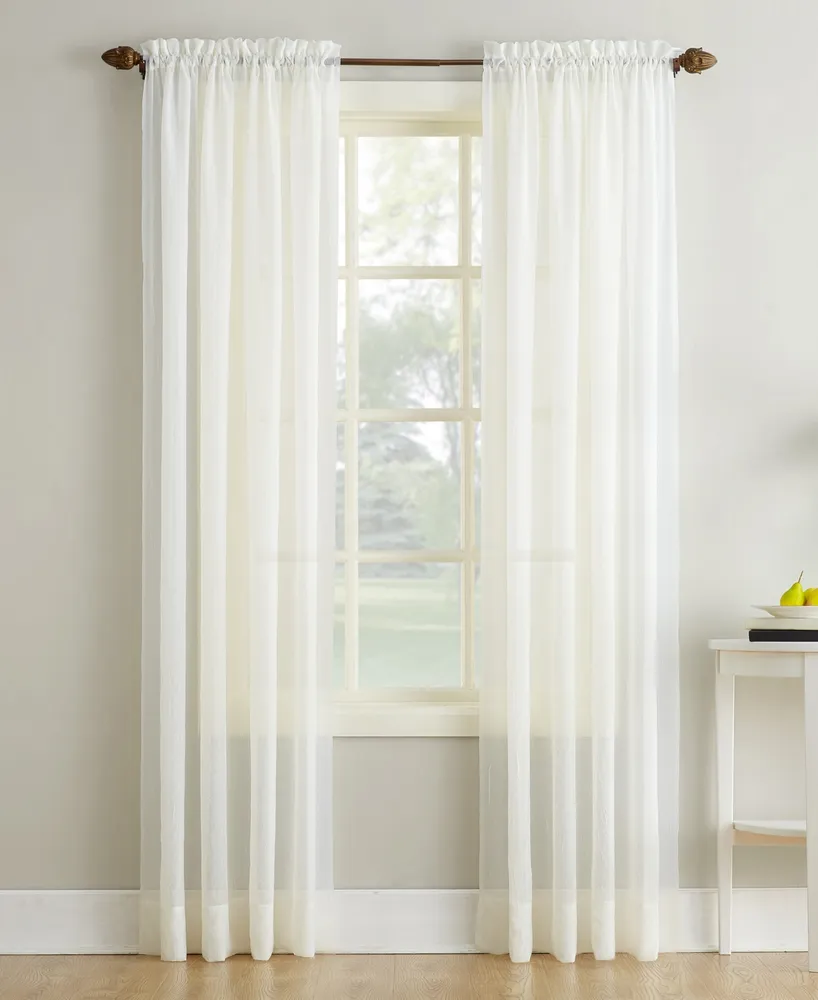 Crushed Sheer Voile Rod Pocket Curtain Panel