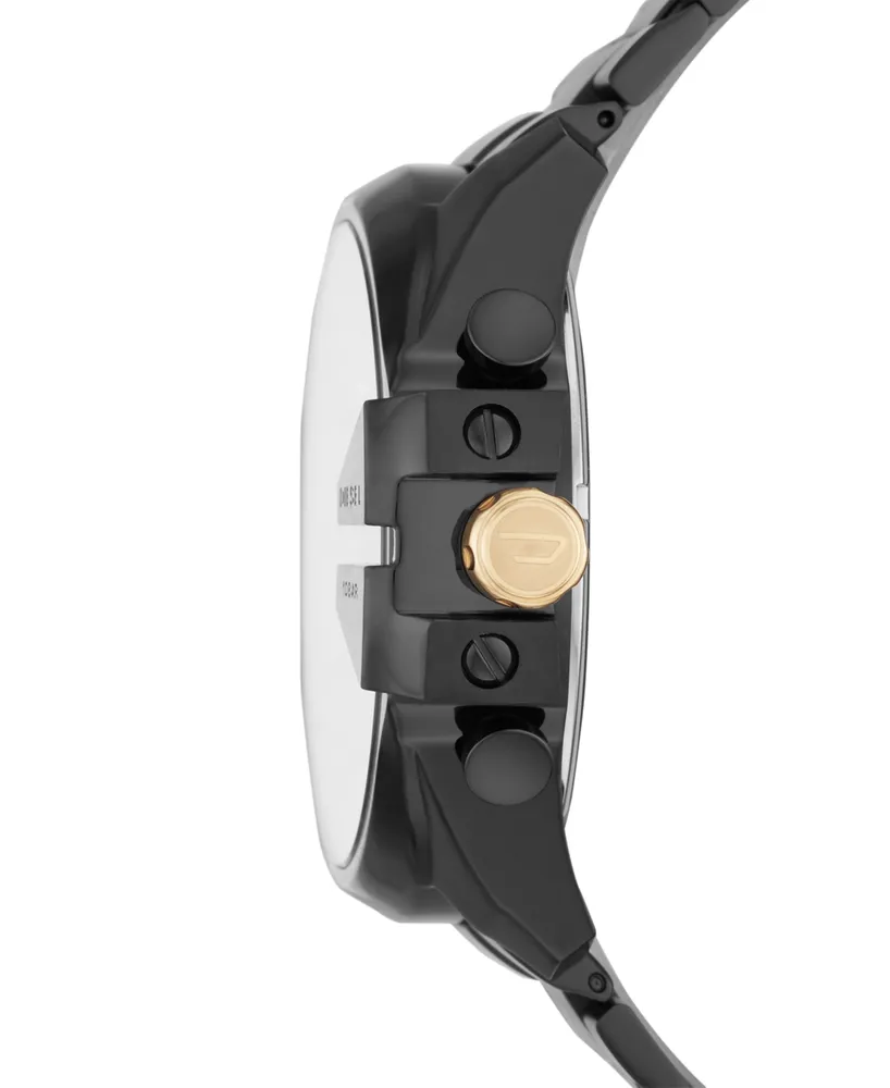 Diesel Men's Chronograph Mega Chief Black Stainless Steel Bracelet Watch 51mm