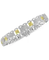 Men's Diamond Two-Tone Bracelet (1/2 ct. t.w.) in Sterling Silver & 18k Gold-Plate