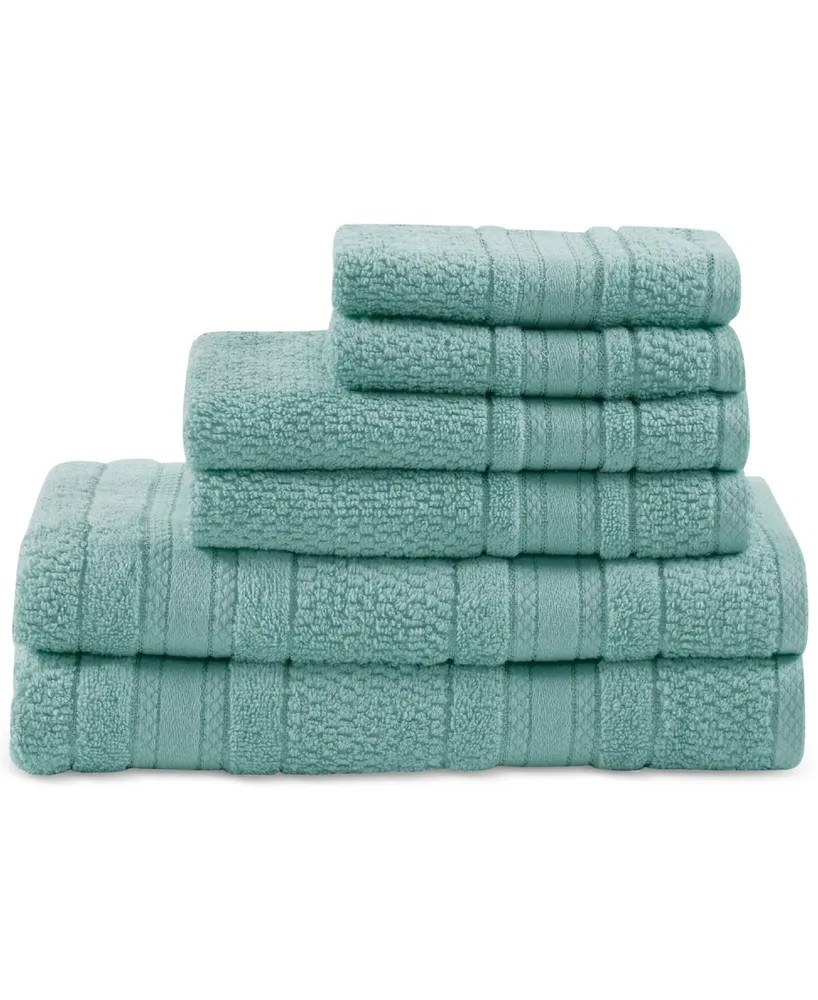 Madison Park Essentials Blue Adrien Super Soft 6 Piece Cotton Towel Set