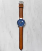 Fossil Men's The Minimalist Brown Leather Strap Watch 44mm