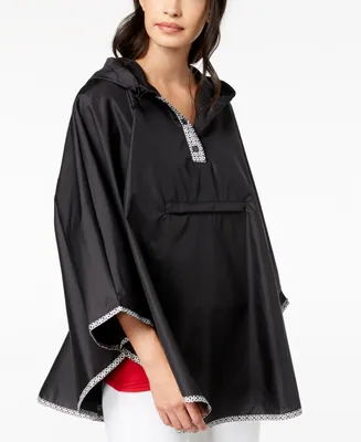 Totes Women's Water-Repellent Pack-able Rain Poncho