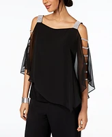 Msk Embellished Cold-Shoulder Top