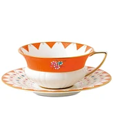 Wedgwood Wonderlust Peony Diamond Teacup & Saucer