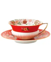 Wedgwood Wonderlust Crimson Orient Teacup & Saucer