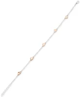 Giani Bernini Two-Tone Heart Anklet in Sterling Silver and 18k Rose Gold-Plate, Created for Macy's - Two