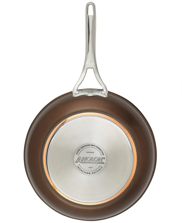 Anolon Nouvelle Copper Luxe Hard-Anodized Nonstick Cookware Set, 3-Piece, Sable