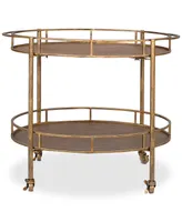 Metal Oval 2-Tier Bar Cart on Casters