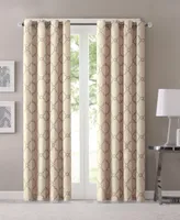 Madison Park Saratoga Fretwork Print Grommet Top Window Curtain Panel