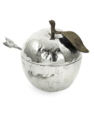 Michael Aram Nickel Plated Apple Honey Pot