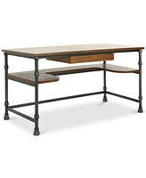 Jackson Industrial Faux Ash Wood Overlay Desk