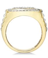 Men's Diamond Cluster Two-Tone Ring (1 ct. t.w.) in 10k Gold & White Gold