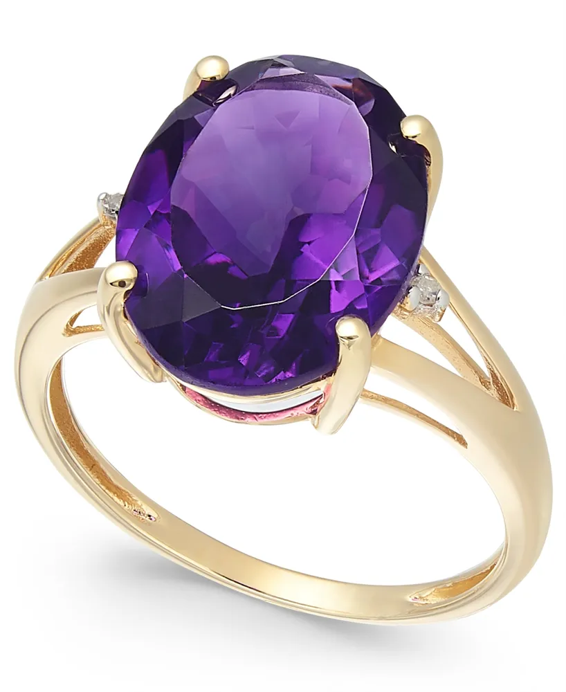 Amethyst (5 ct. t.w.) and Diamond Accent Oval Ring 14k Gold (Also Available Mystic Topaz, Blue & Prasolite)