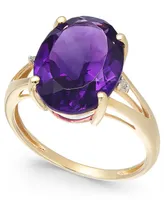 Amethyst (5 ct. t.w.) and Diamond Accent Oval Ring 14k Gold (Also Available Mystic Topaz, Blue & Prasolite)