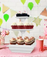 Three Tier Cupcake Dessert Stand Tray by Chef Buddy, 12.5" x 10" x 10"