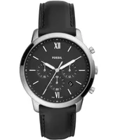 Fossil Men's Neutra Chronograph Black Leather Strap Watch 44mm