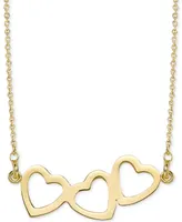 Sarah Chloe Triple Heart Pendant Necklace, 16" + 2" extender