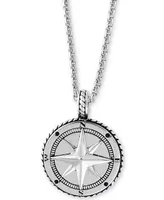 Effy Men's Compass 22" Pendant Necklace in Sterling Silver