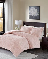 Madison Park Arya Embroidered Medallion Faux Fur 3-Pc. Comforter Set, Full/Queen