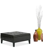 Poway Faux Leather Coffee Table Storage Ottoman