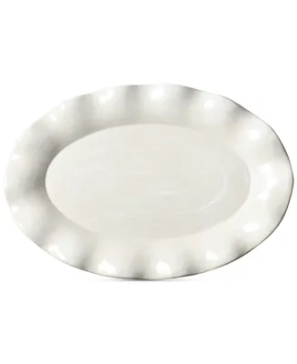 Coton Colors by Laura Johnson Signature Ruffle White Oval Platter