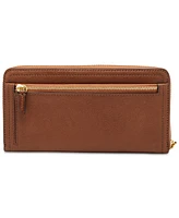 Fossil Logan Leather Rfid Zip Around Wallet Wristlet