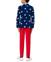 OppoSuits Big Boys Stars & Stripes Americana Suit Including Blazer, Pants and Clip-On-Tie