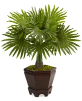 Nearly Natural 3-Pc. 16.5" Assorted Mini Palm Artificial Tree Set in Planters