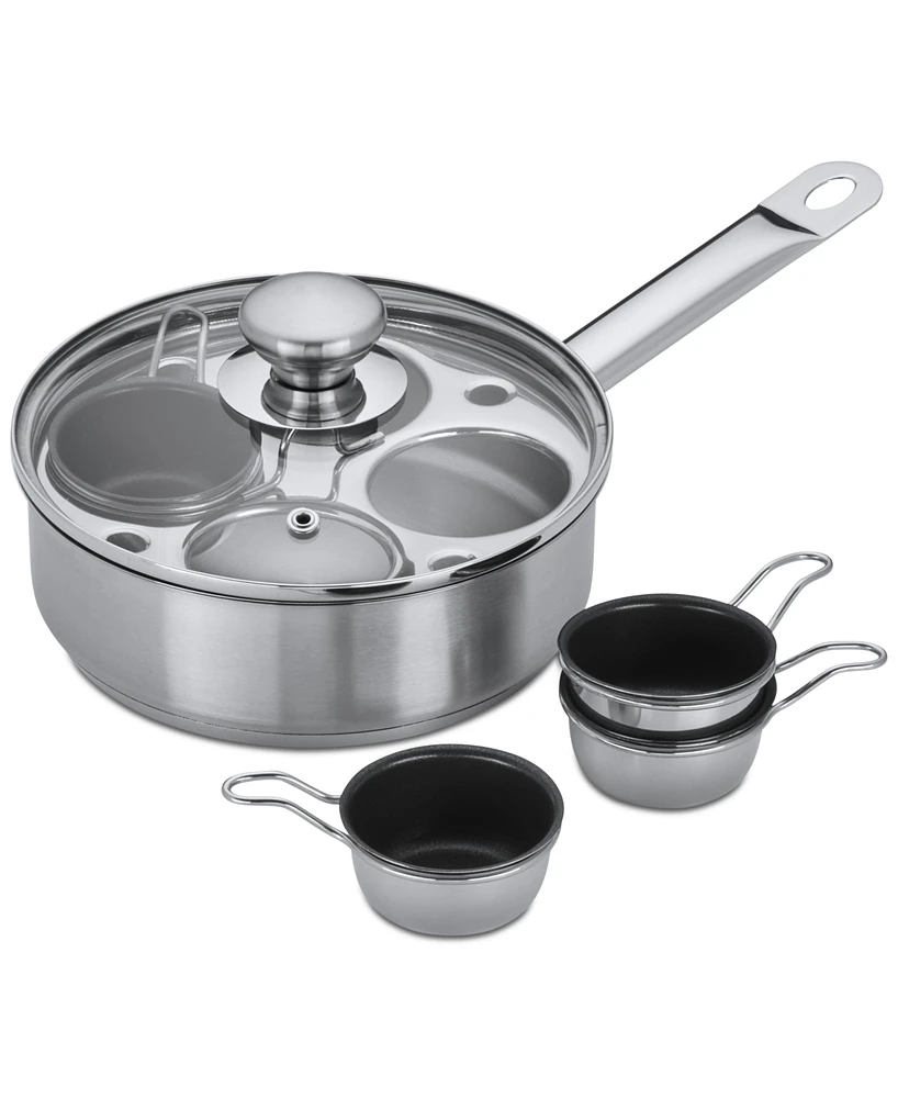 Demeyere 4-Cup Stainless Steel Egg Poacher Set