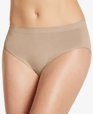 Jockey Smooth and Shine Seamfree Heathered Hi Cut Underwear 2188, available in extended sizes
