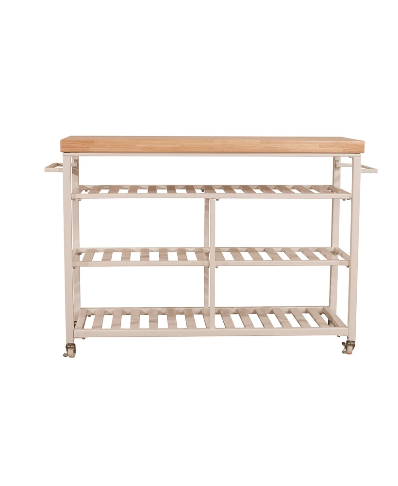 Kennon Kitchen Cart with Natural Wood Top