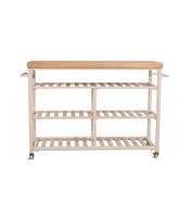 Kennon Kitchen Cart with Natural Wood Top