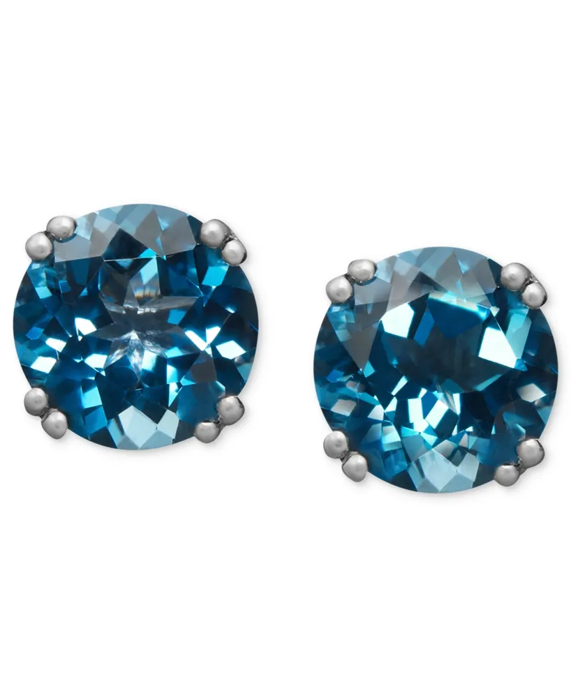 14k White Gold Earrings, London Blue Topaz Stud Earrings (4-1/2 ct. t.w.)