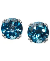 14k White Gold Earrings, London Blue Topaz Stud Earrings (4-1/2 ct. t.w.)